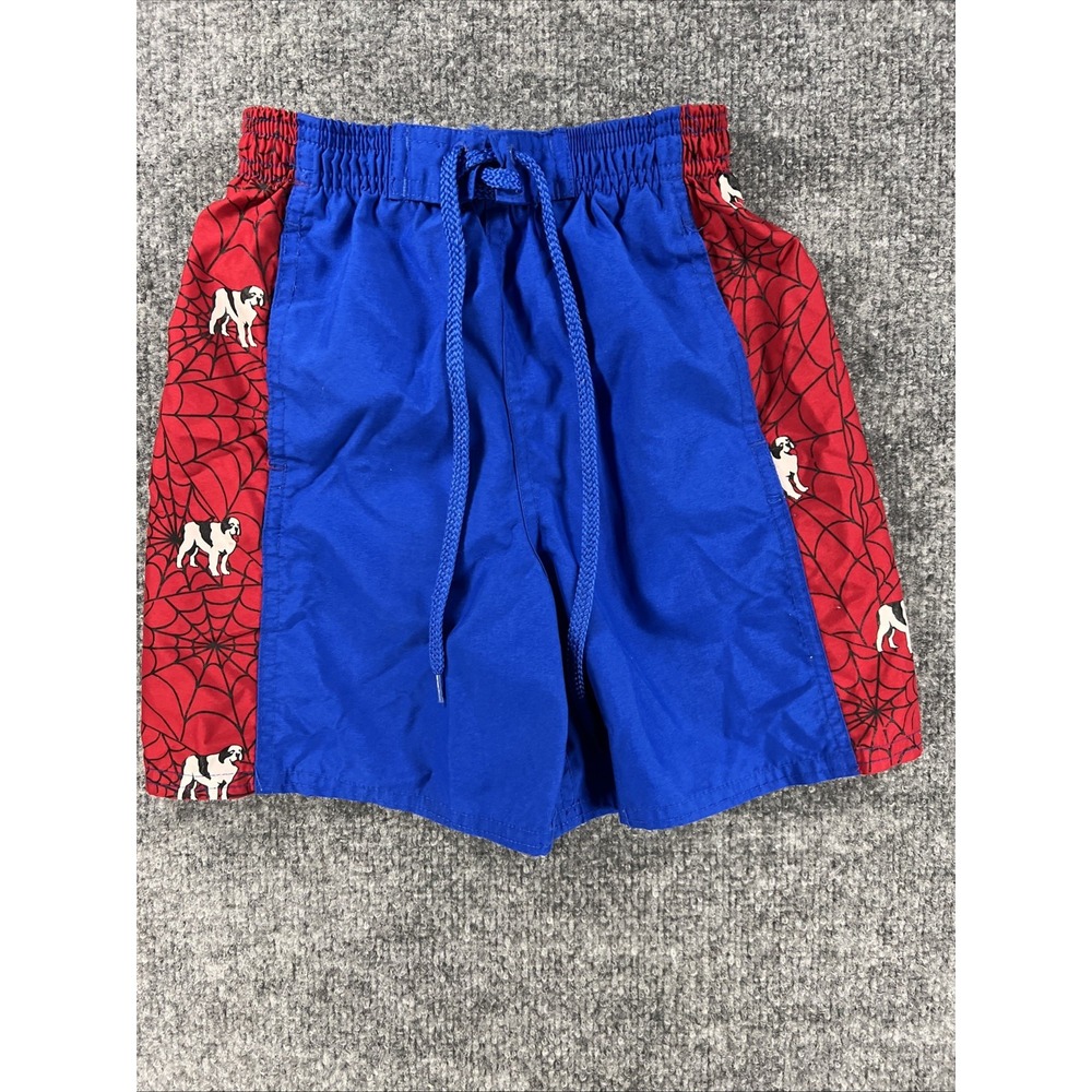 Vintage Big Dogs Kids "Spidey Dog" Swim Trunks Size 4/5